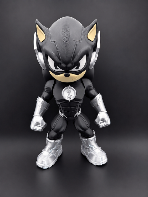 Sonic Flash Mashup 3D Printed Figure | Custom Gaming & Comic Display Collectible