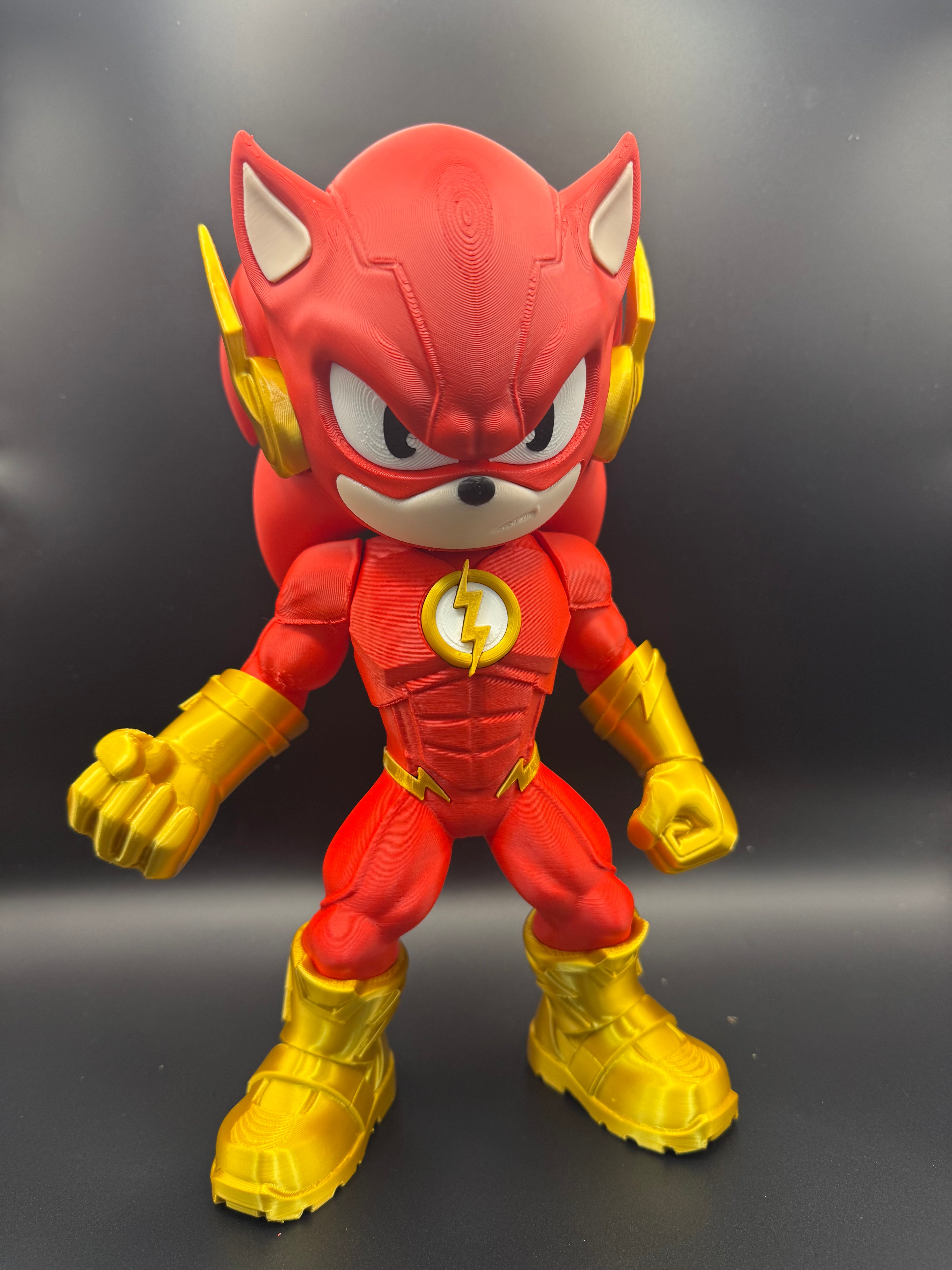 Sonic Flash Mashup 3D Printed Figure | Custom Gaming & Comic Display Collectible