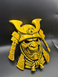 Gold Oni Samurai Mask – 3D Printed Japanese Demon Helmet Decor